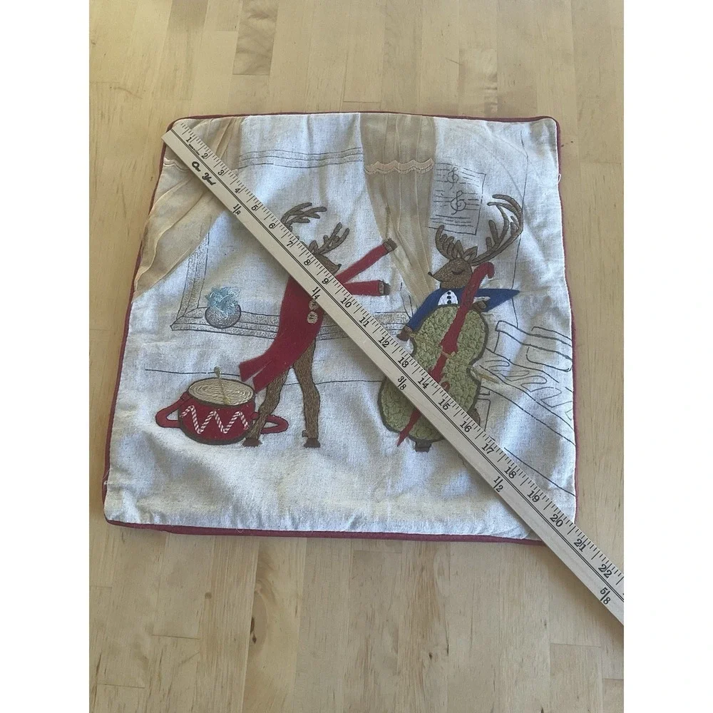 2 Embroidered Holiday Square Throw Pillow Covers Christmas World Market